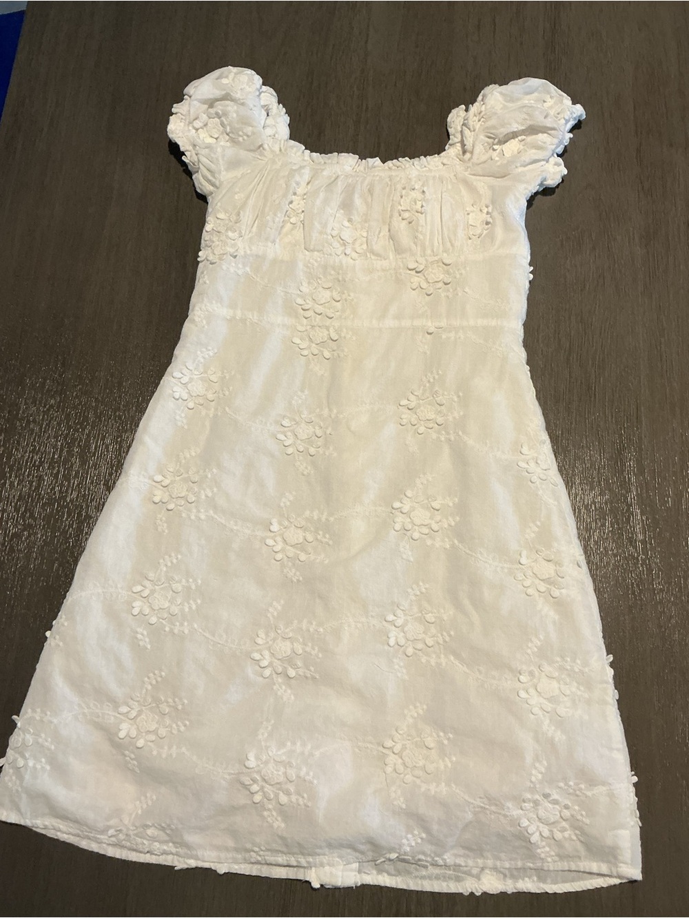 Kourt White Embroidered Floral Button Front Mini Dress Size XS Cottagecore - Picture 2 of 9